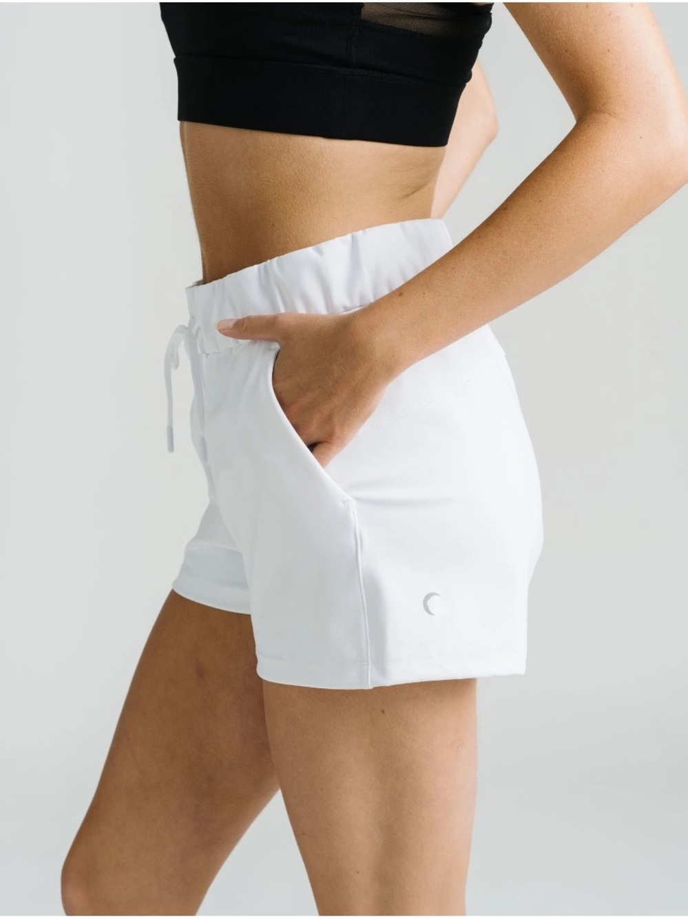 Women's White Club Shorts - Picture 2 of 7